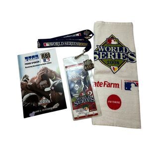 2008 World Series Games 1 & 2 2 Tickets & Lanyard Pin Towel Rays Phillies MLB
